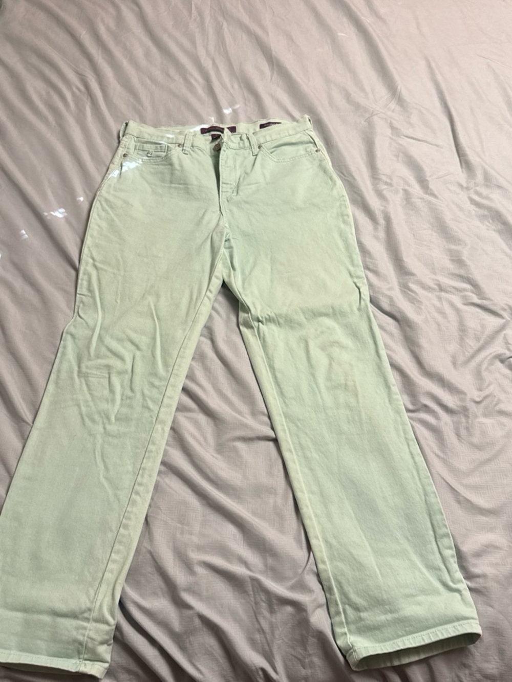 Gloria Vanderbilt Pale Mint Straight-Leg Jeans